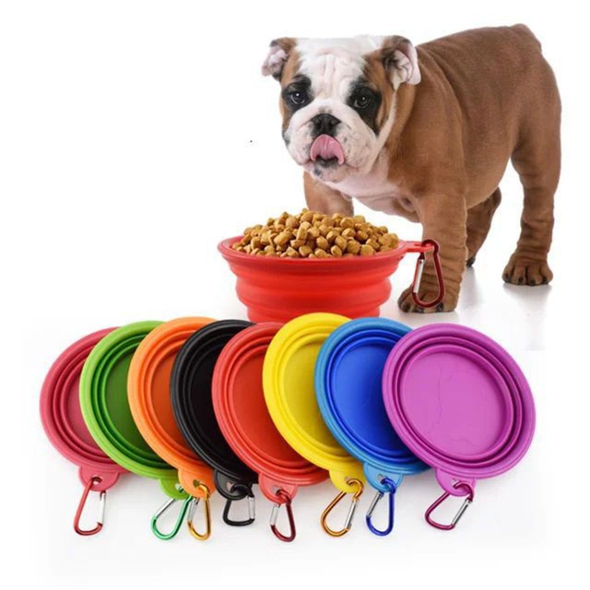 GENERICO - PLATO DE SILICONA PLEGABLE PARA MASCOTAS DE 350ML
