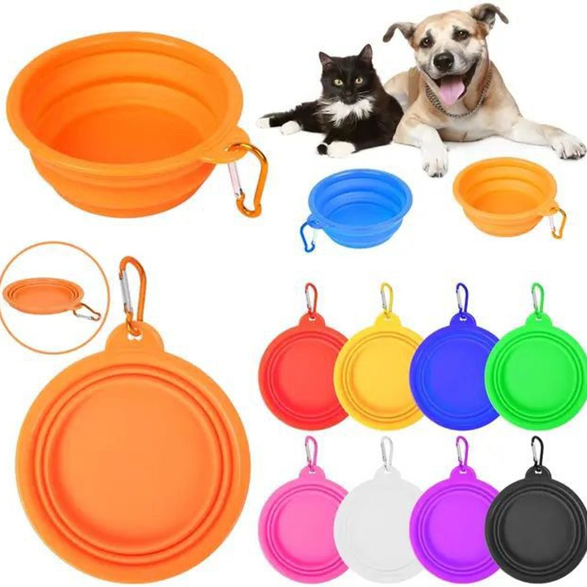 GENERICO - PLATO DE SILICONA PLEGABLE PARA MASCOTAS DE 350ML