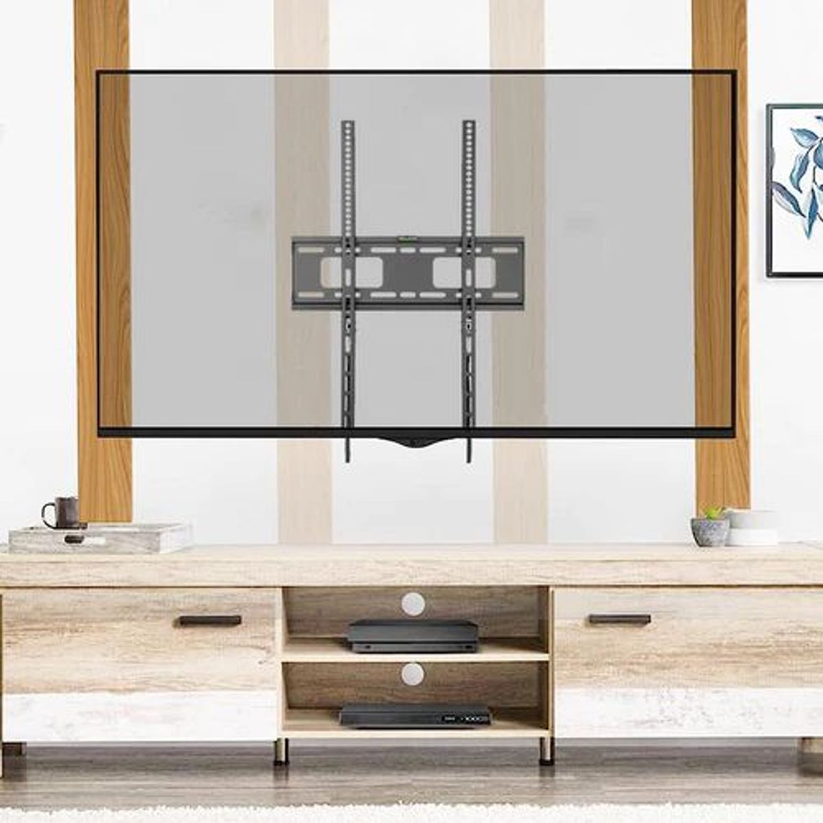 GENERICO - MONTECH - Rack Fijo Vertical Para TV de 37 a 75 Pulg - Antirrobo