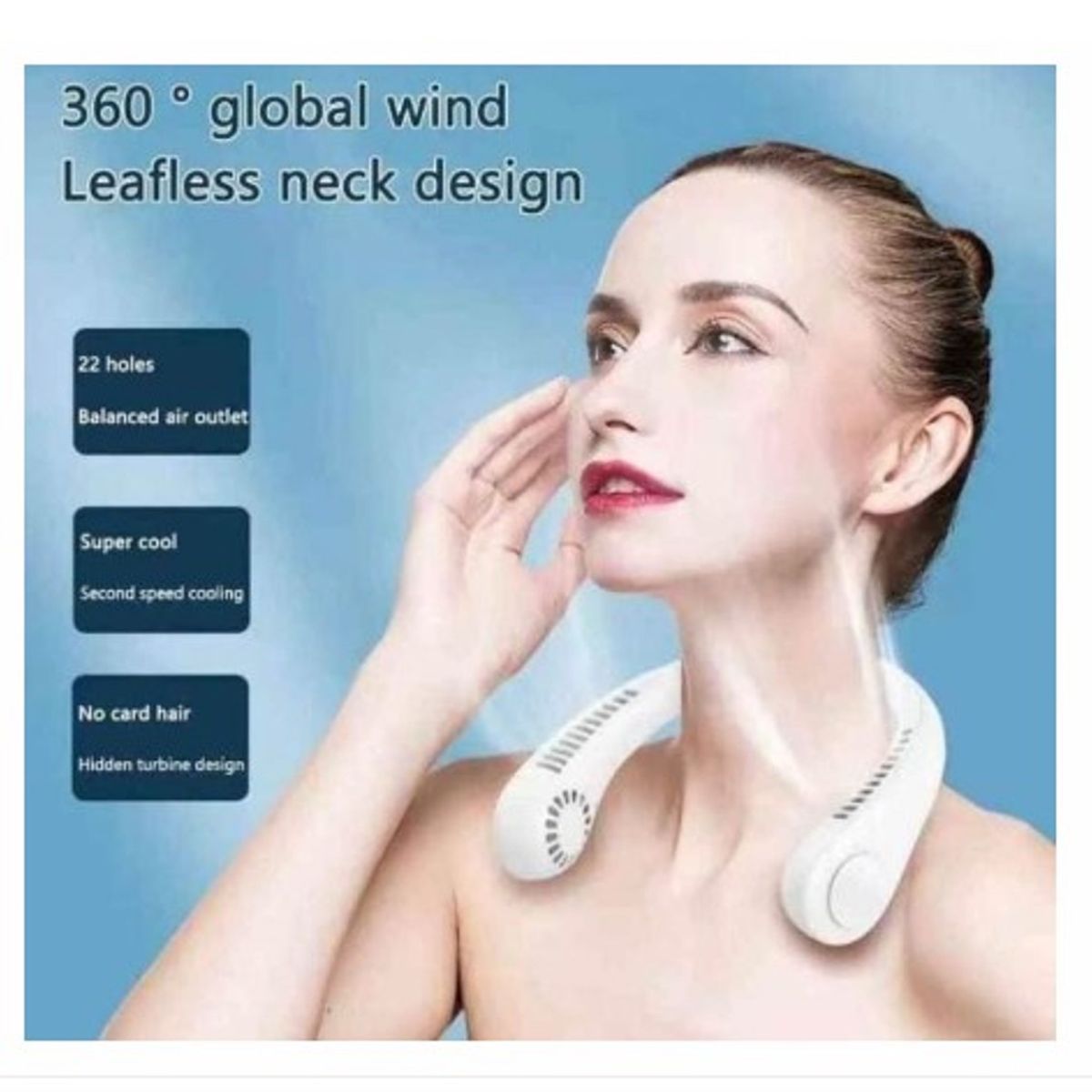 GENERICO - VENTILADOR PORTATIL CUELLO A1 BLANCO