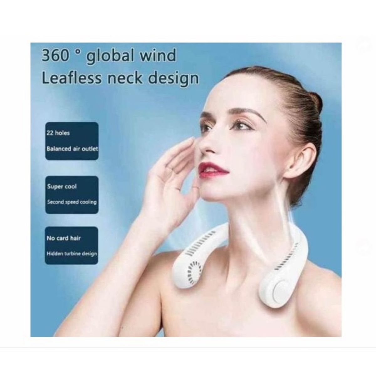 GENERICO - VENTILADOR PORTATIL CUELLO A1 BLANCO