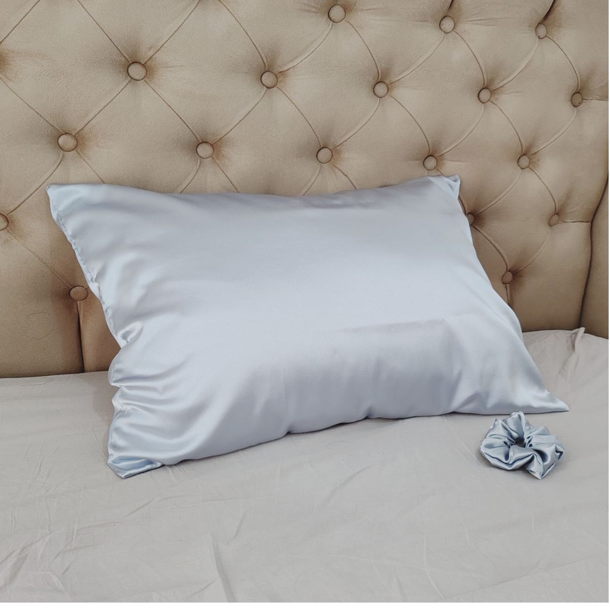 GENERICO - Funda de Almohada de Satín Antifrizz 50x70 cm - Gris