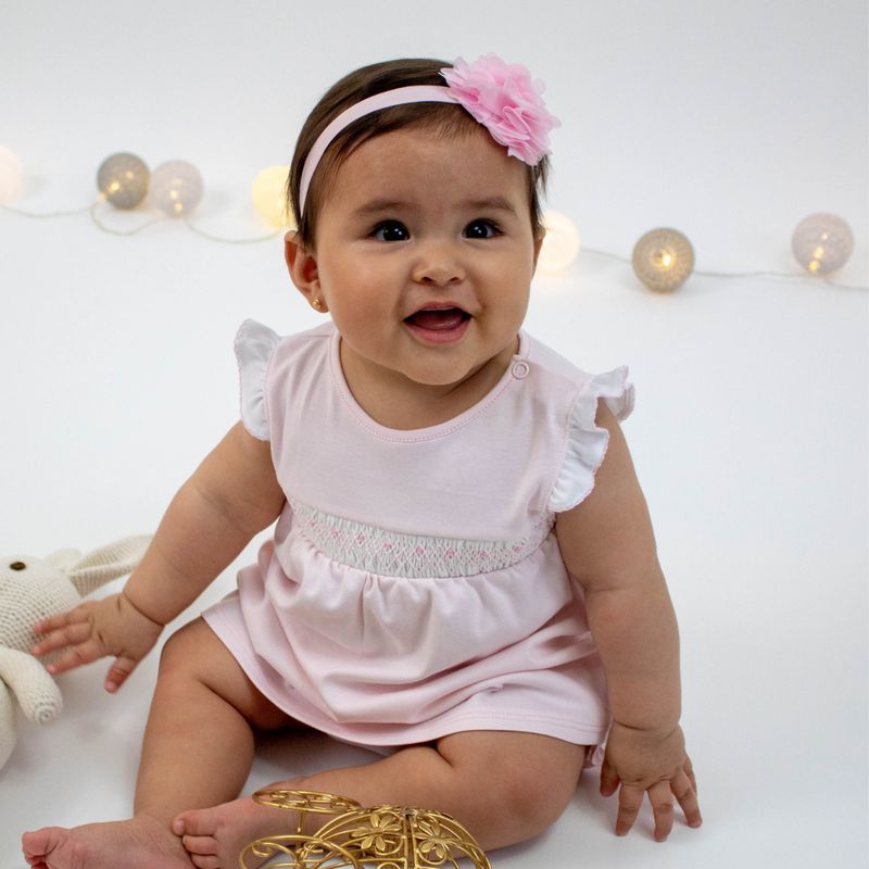 WAWA PIMA - VESTIDO ROSE PARA BEBÉ 100%  ALGODÓN PIMA