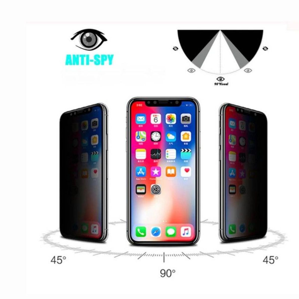 GENERICO - Mica Ceramica Antiespia Mate Para Iphone 7 y 8