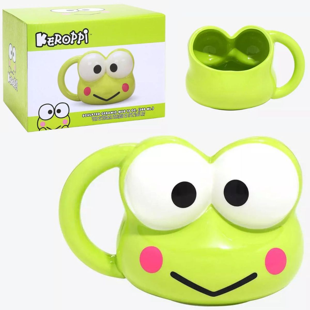 BIOWORLD - Taza Keroppi 16 oz - Mug ceramica 385 ml Sanrio Hello Kitty