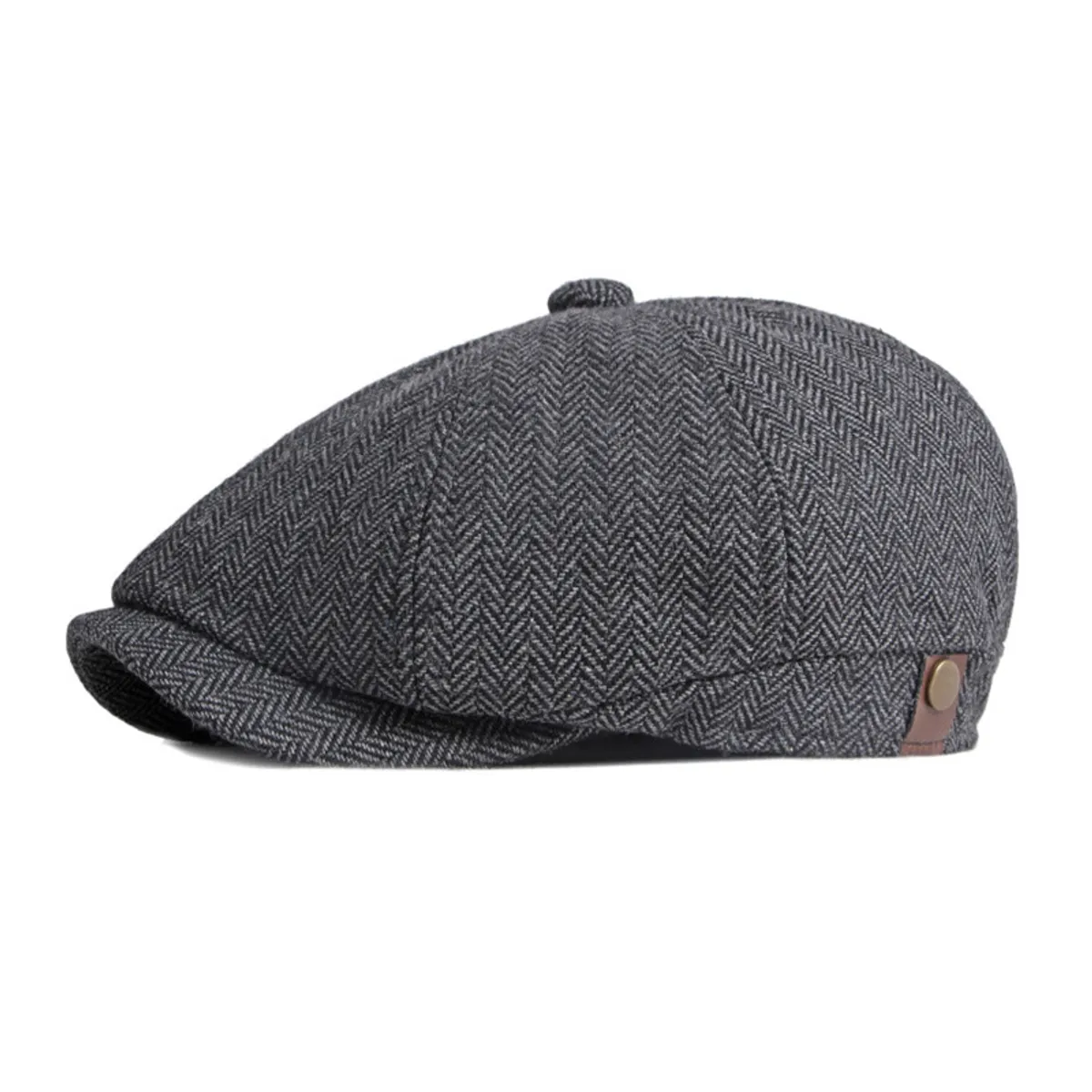 KAST PE - Boina Gorra Hombre Modelo Beck Jaspeado Gris Oscuro - Talla M