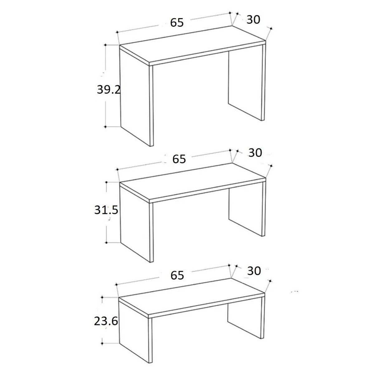 TU MESITA - Mesa de Centro set x3 Multiusos Trinity color Blanco TU MESITA