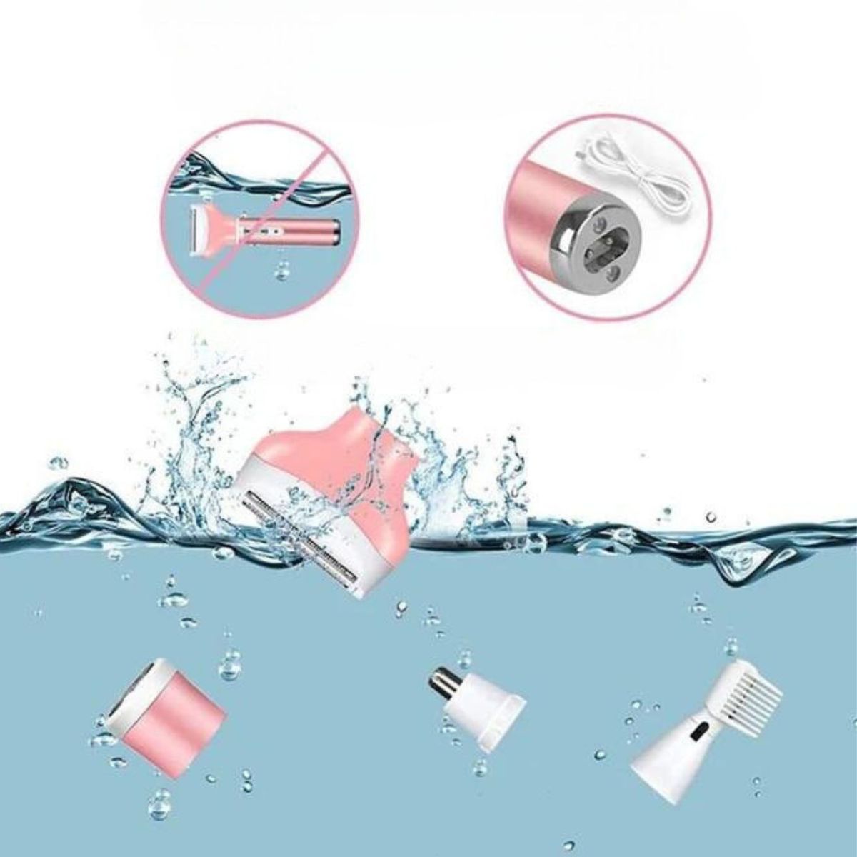 ROHS - Kemei Depiladora 4 en 1 para mujer