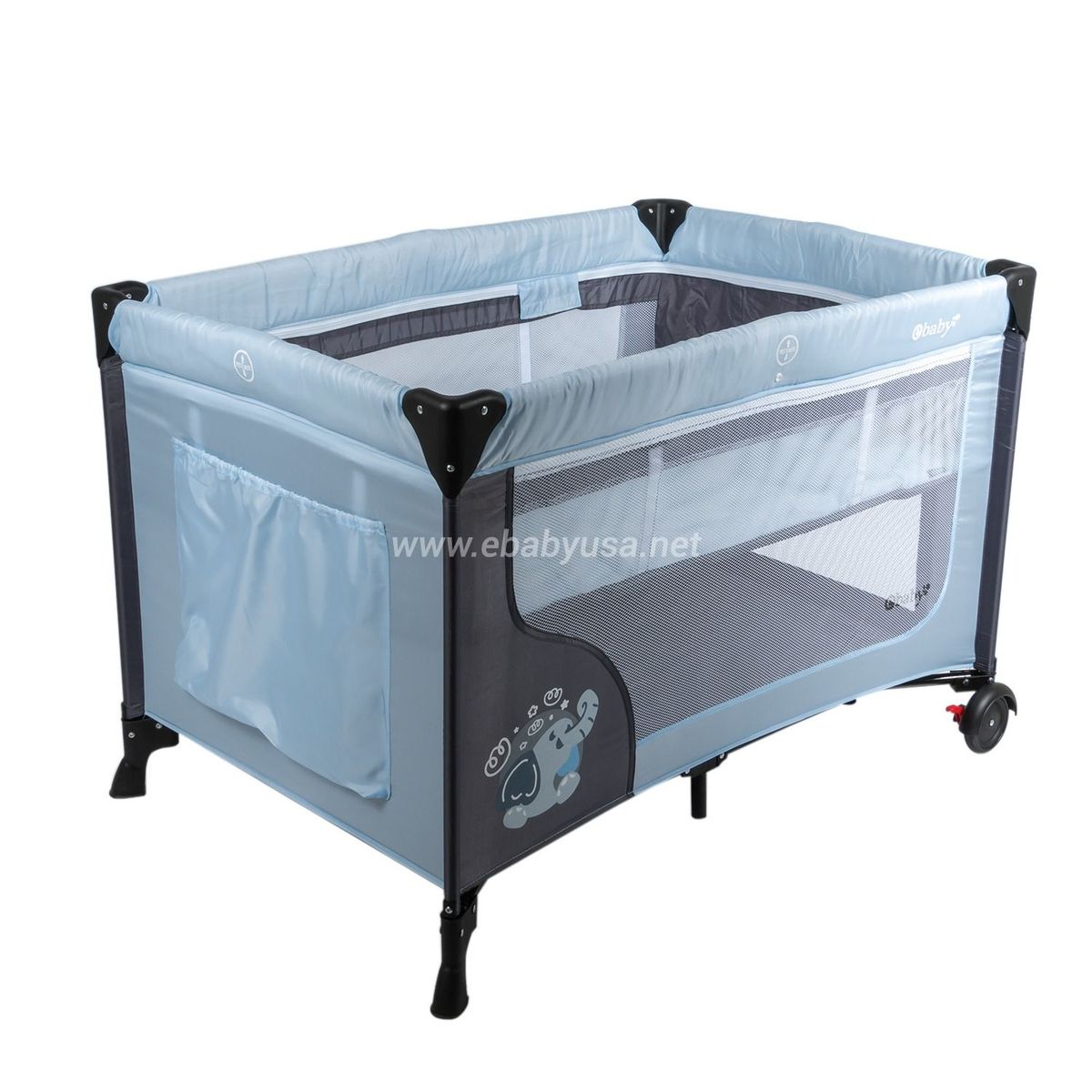 EBABY - Cuna Corral Ebaby con Cambiador Happy Dream Rosado-Colchón