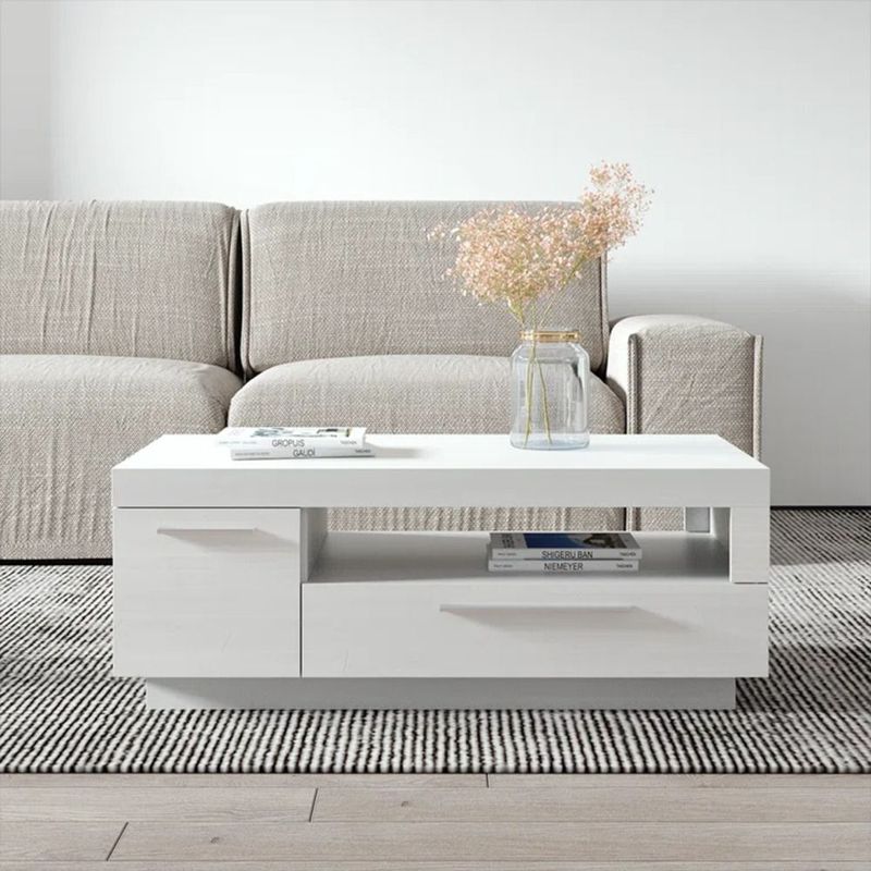 TU MESITA - Mesa de Centro 2 Cajones Lucy color Blanco TU MESITA