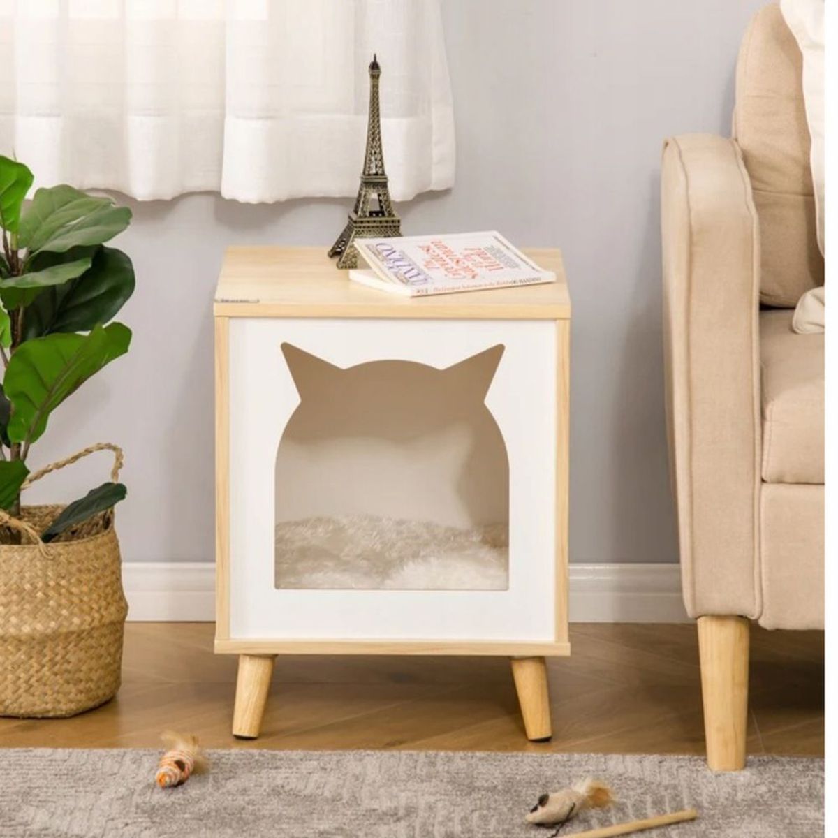 TU MESITA - Mesa Auxiliar para Mascota Melgar DunaBlanco 50cm TU MESITA