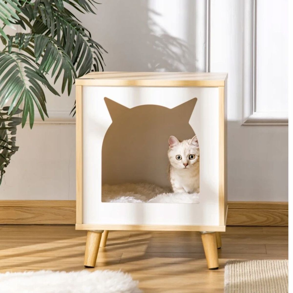 TU MESITA - Mesa Auxiliar para Mascota Melgar DunaBlanco 50cm TU MESITA