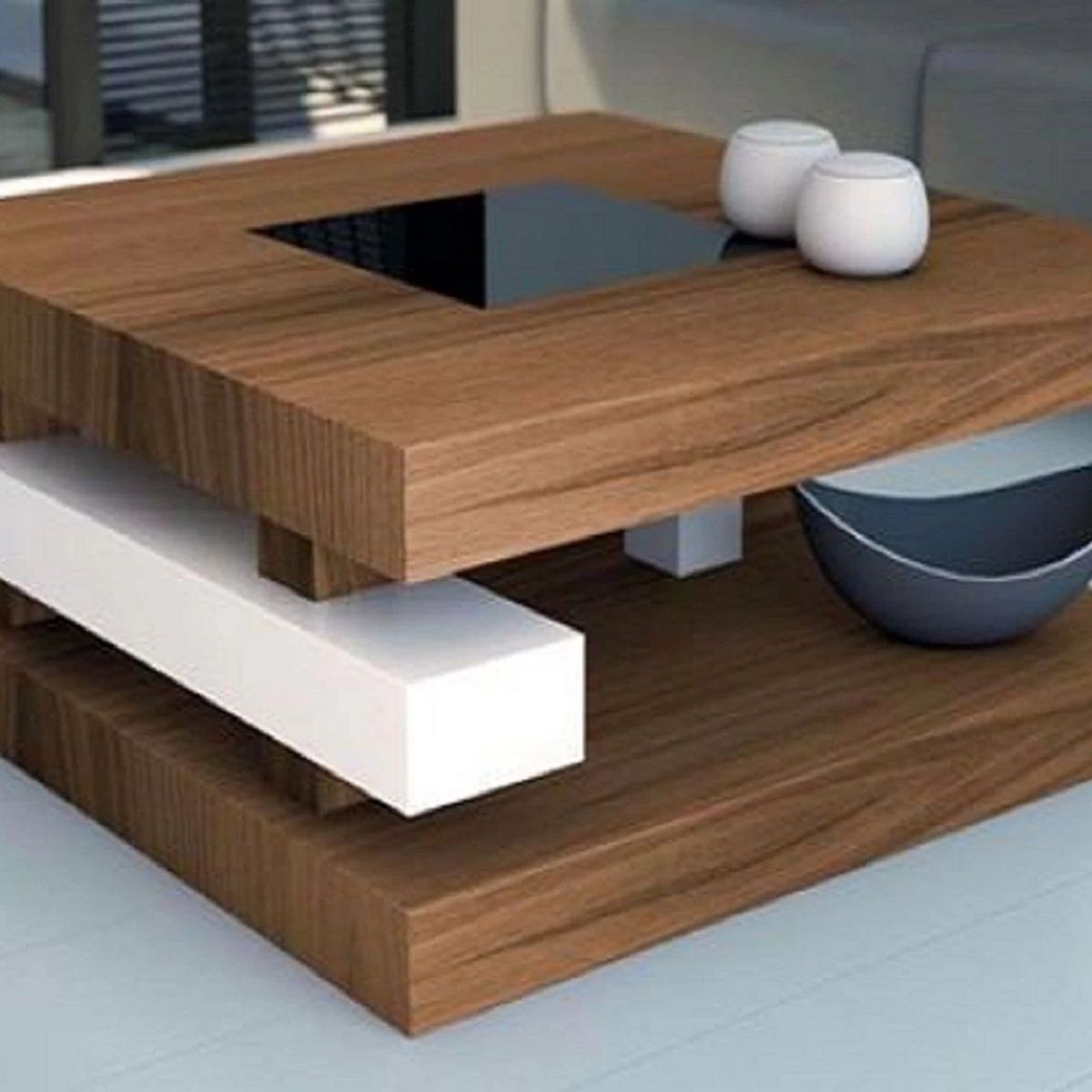 TU MESITA - Mesa de Centro Contemporánea Rossán Marrón 100 cm TU MESITA