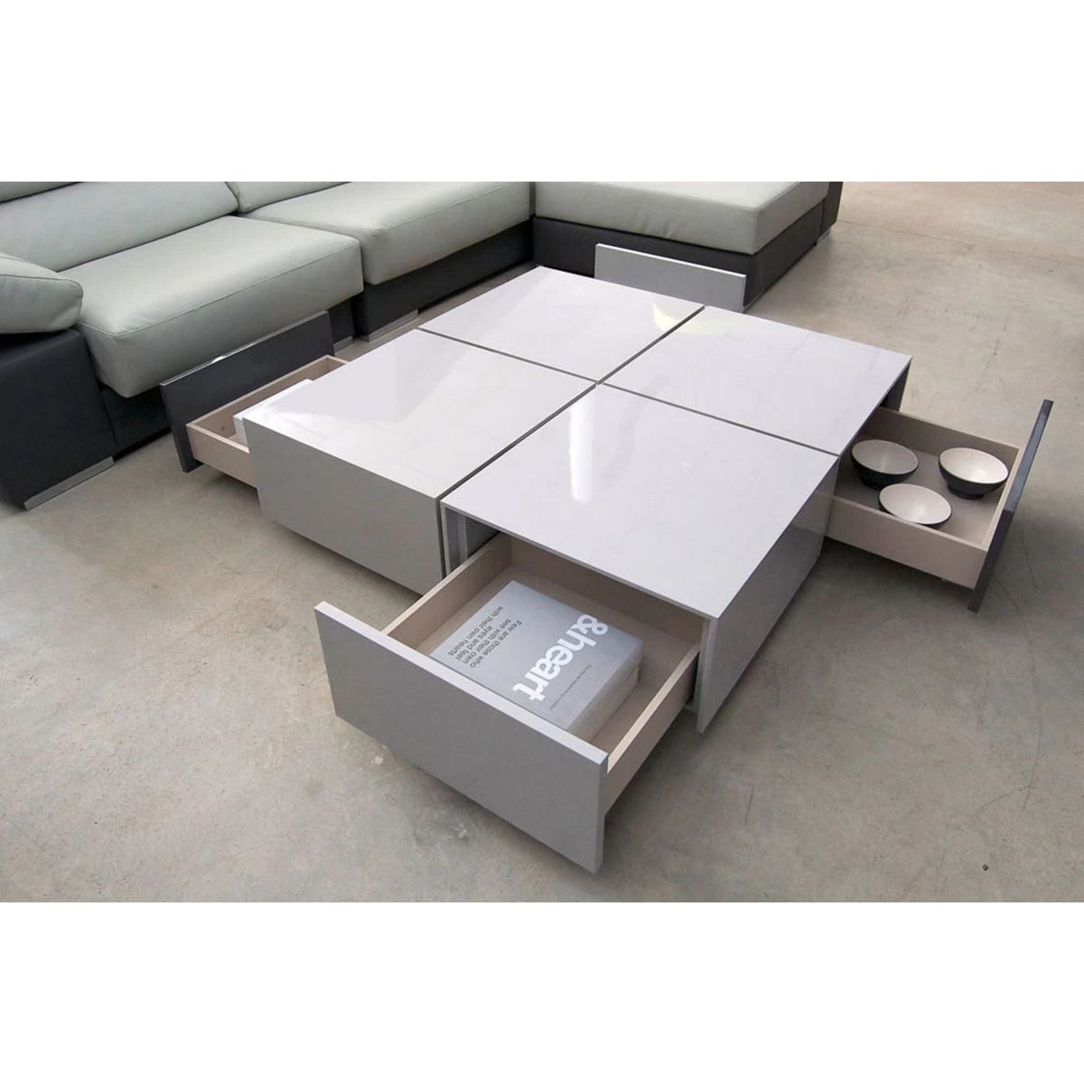 TU MESITA - Mesa de Centro Contemporánea Matta Blanco 100 cm TU MESITA