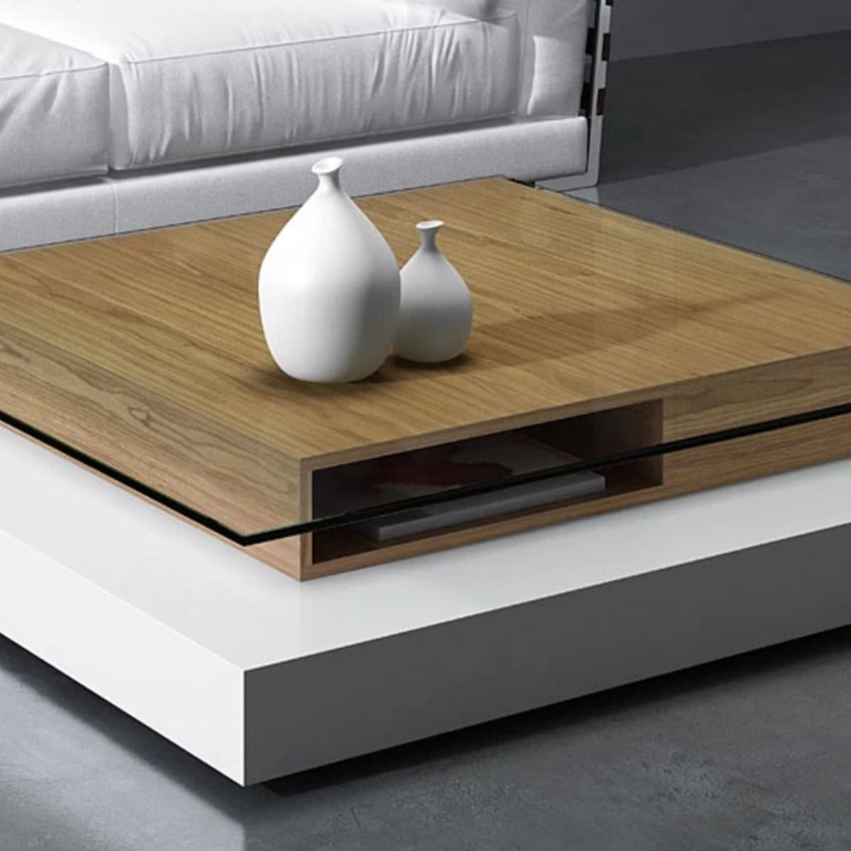 TU MESITA - Mesa de Centro Contemporánea Martel Marrón 110 cm TU MESITA