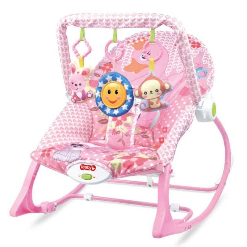 GENERICO - SILLA MECEDORA MUSICAL CON VIBRADORA CISNE ROSADO