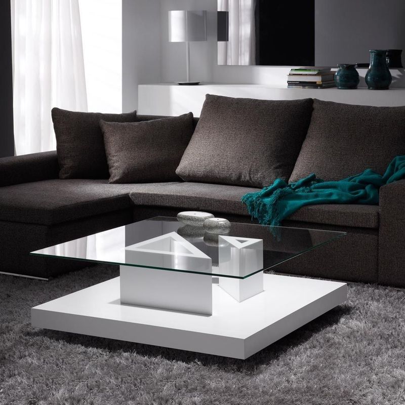 TU MESITA - Mesa de Centro Contmeporánea Babel Blanco 99cm TU MESITA