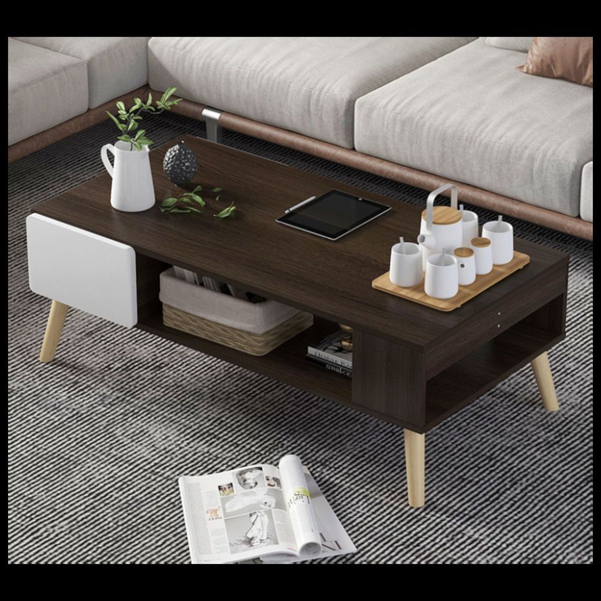 TU MESITA - Mesa de Centro Café Orbe 100 cm TU MESITA