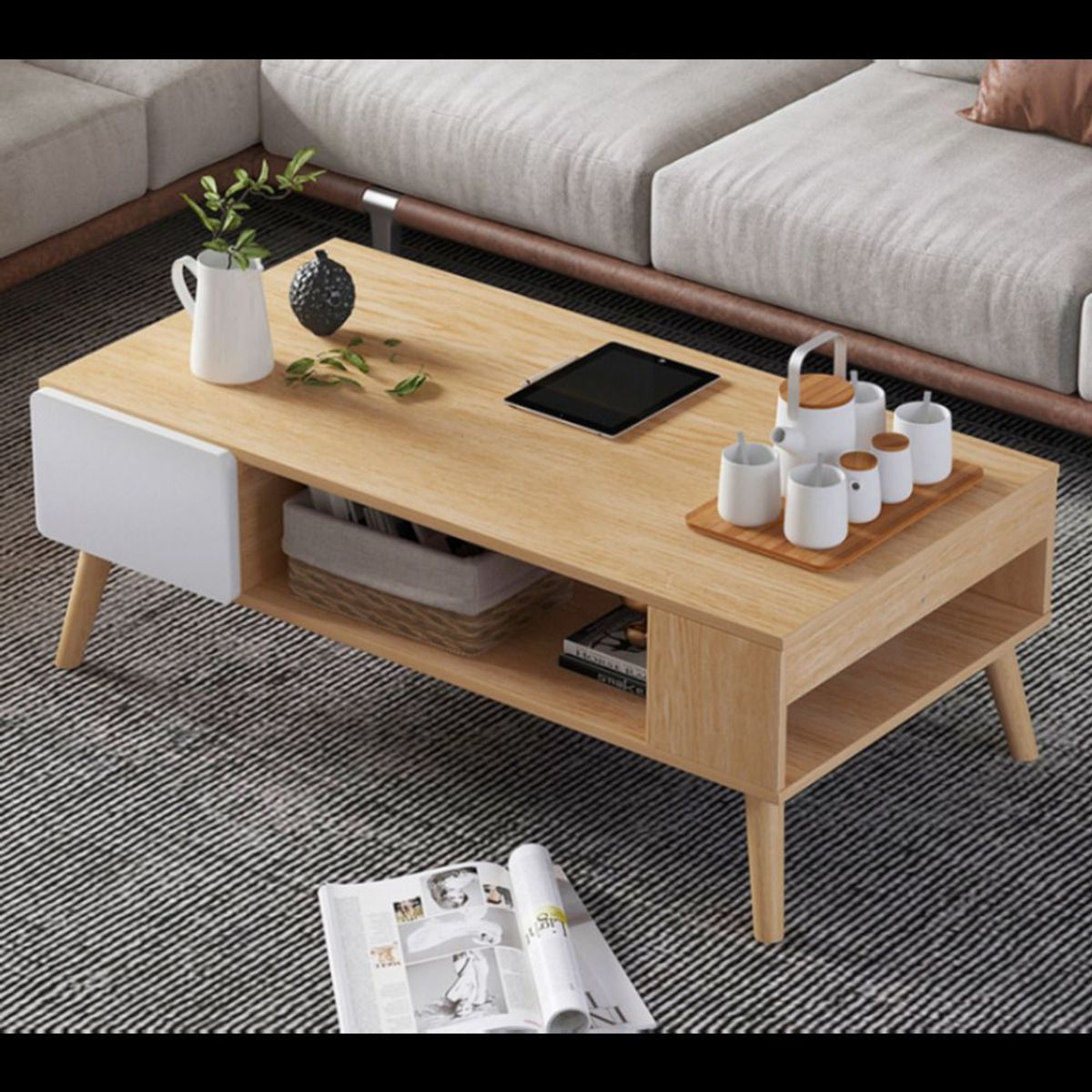 TU MESITA - Mesa de Centro Marrón Orbe 100 cm TU MESITA