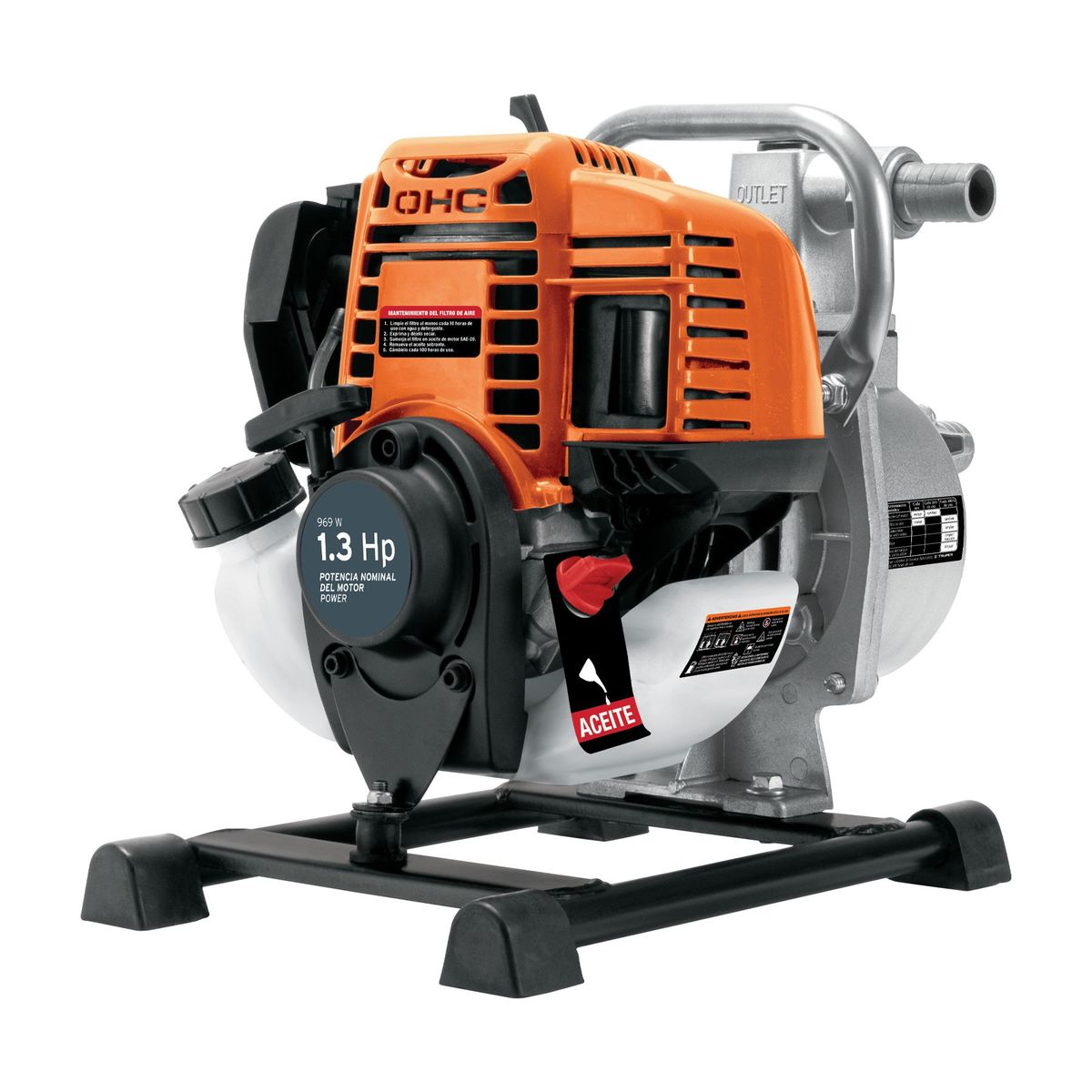 TRUPER - Motobomba autocebante 1 x 1 a gasolina 1-13 HP Truper