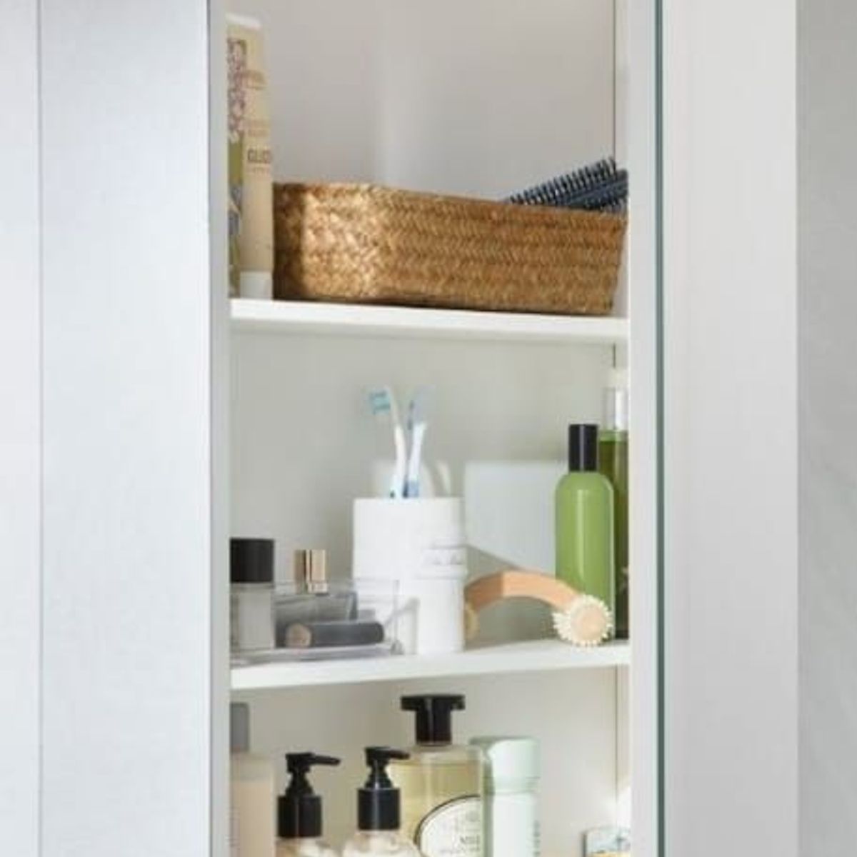 PELIKANO - mueble organizador gabinete con espejo blanco