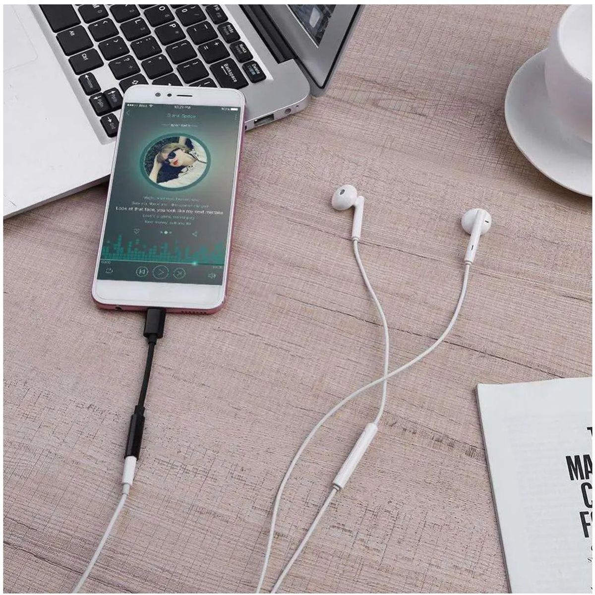 GENERICO - Adaptador USB Tipo C A Jack 35mm para Audífonos Microfónos Handfree