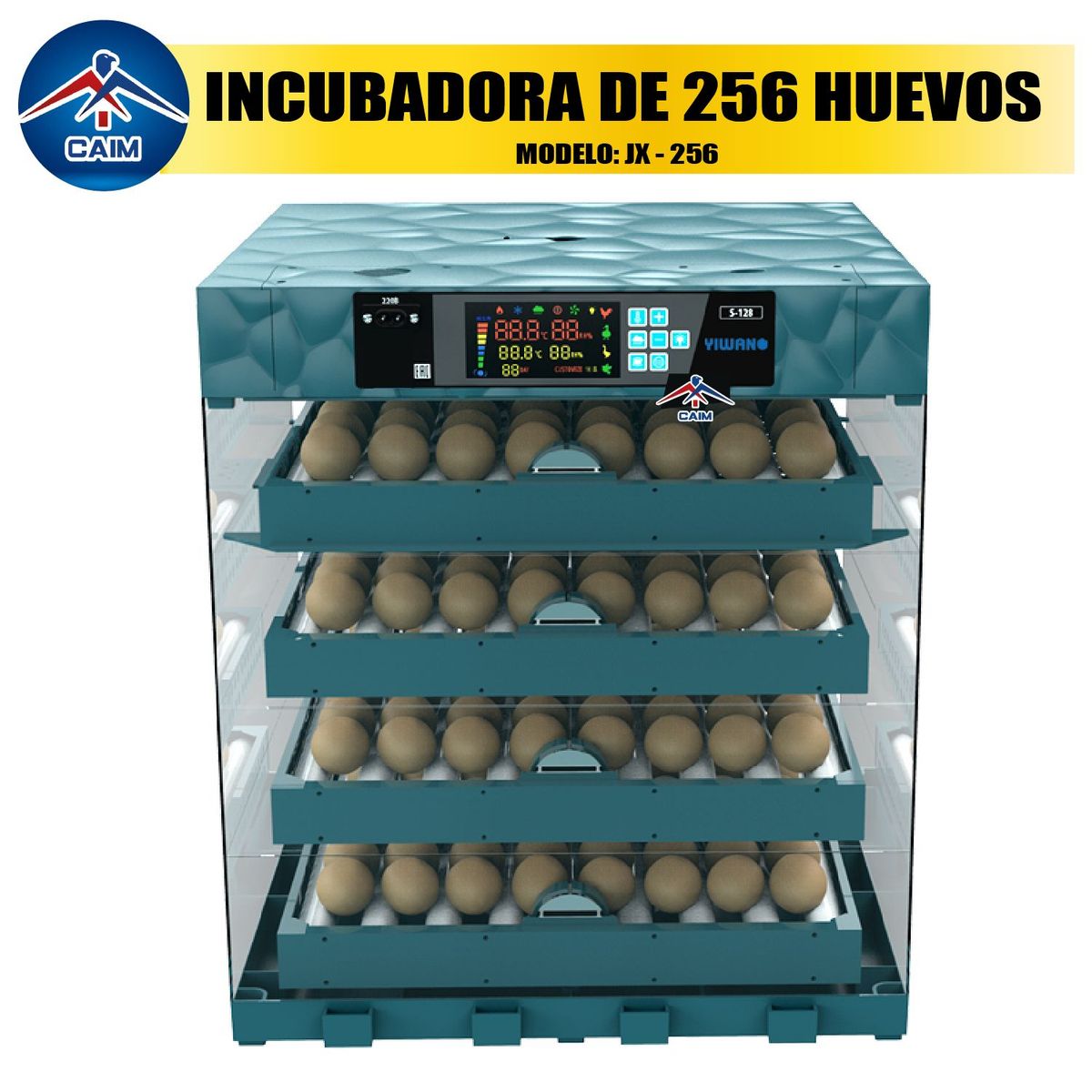 CAIM - INCUBADORA DE 256 HUEVOS MARCA CAIM INCUBADORAS