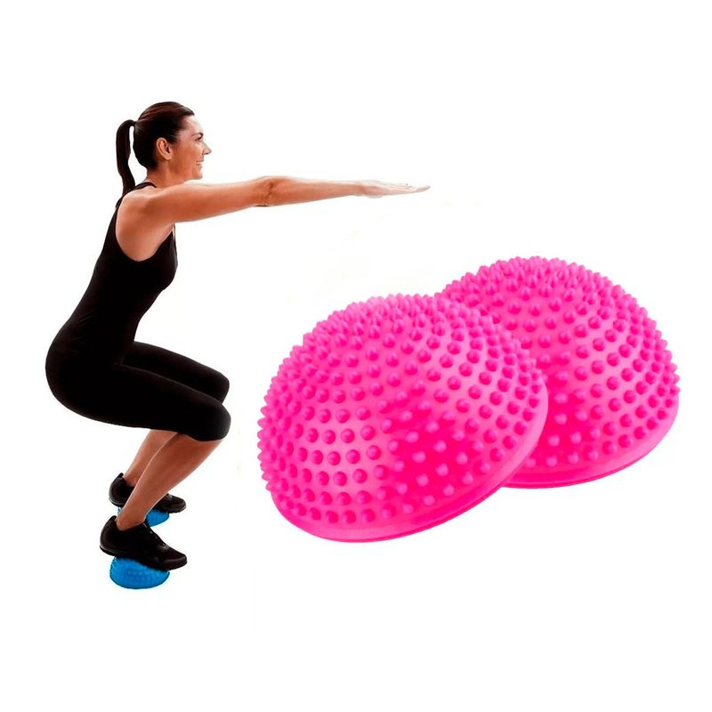 GENERICO - Mini Bosu Kinesiología Equilibrio Semi Esfera Base Púas x1