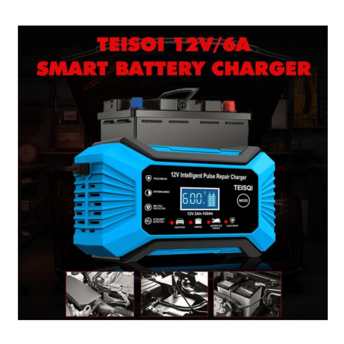 GENERICO - Cargador de baterías 12v inteligente