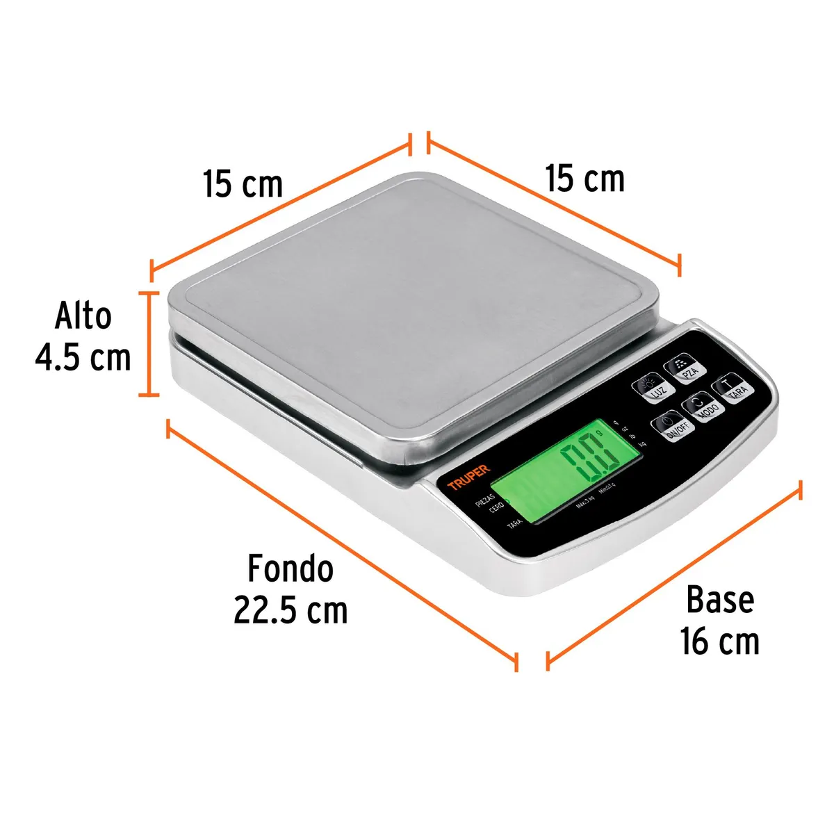 TRUPER - Balanza digital de precision 3Kg Truper