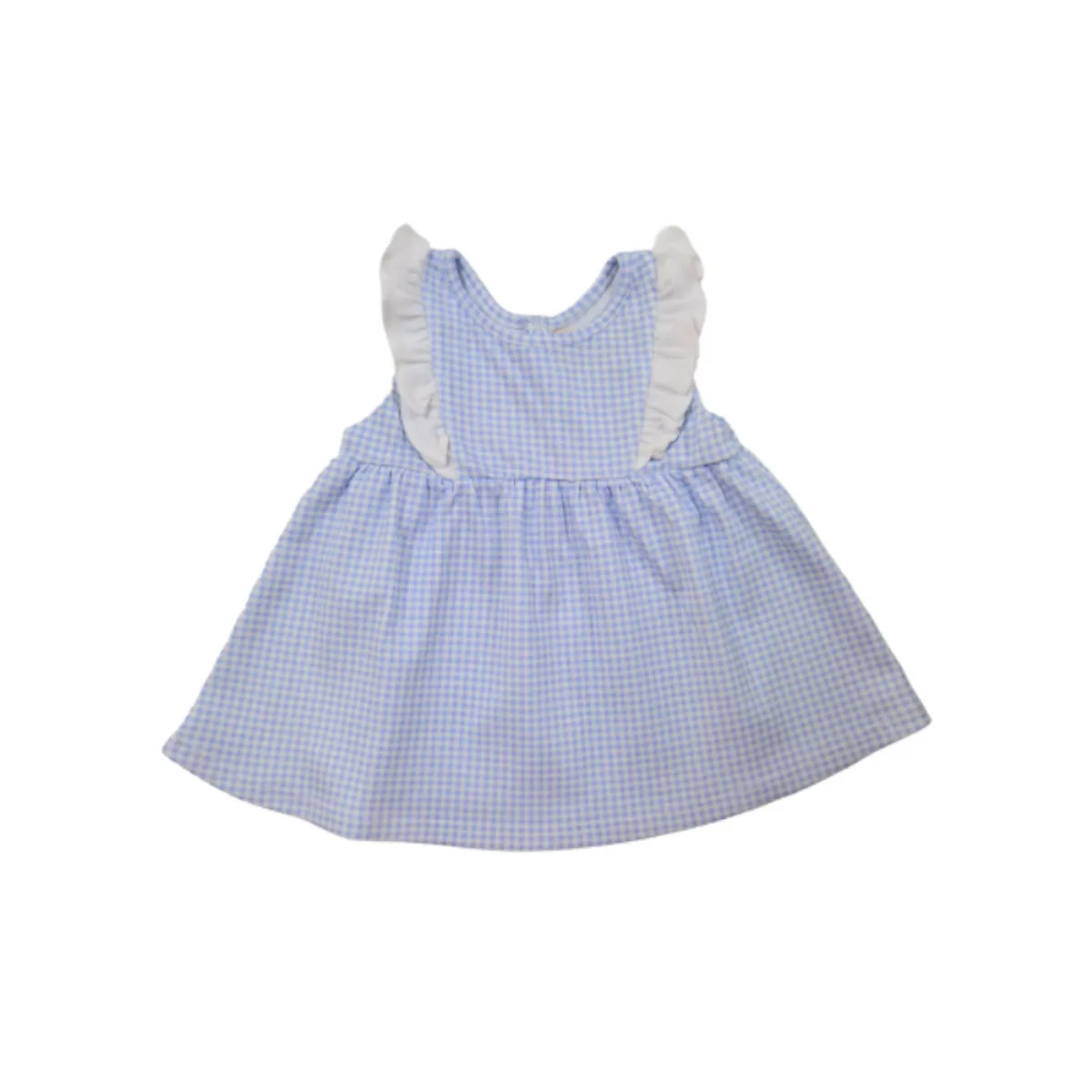 WAWA PIMA - VESTIDO MINI CUADRICELESTE PARA BEBE NIÑA 100% ALGODON PIMA