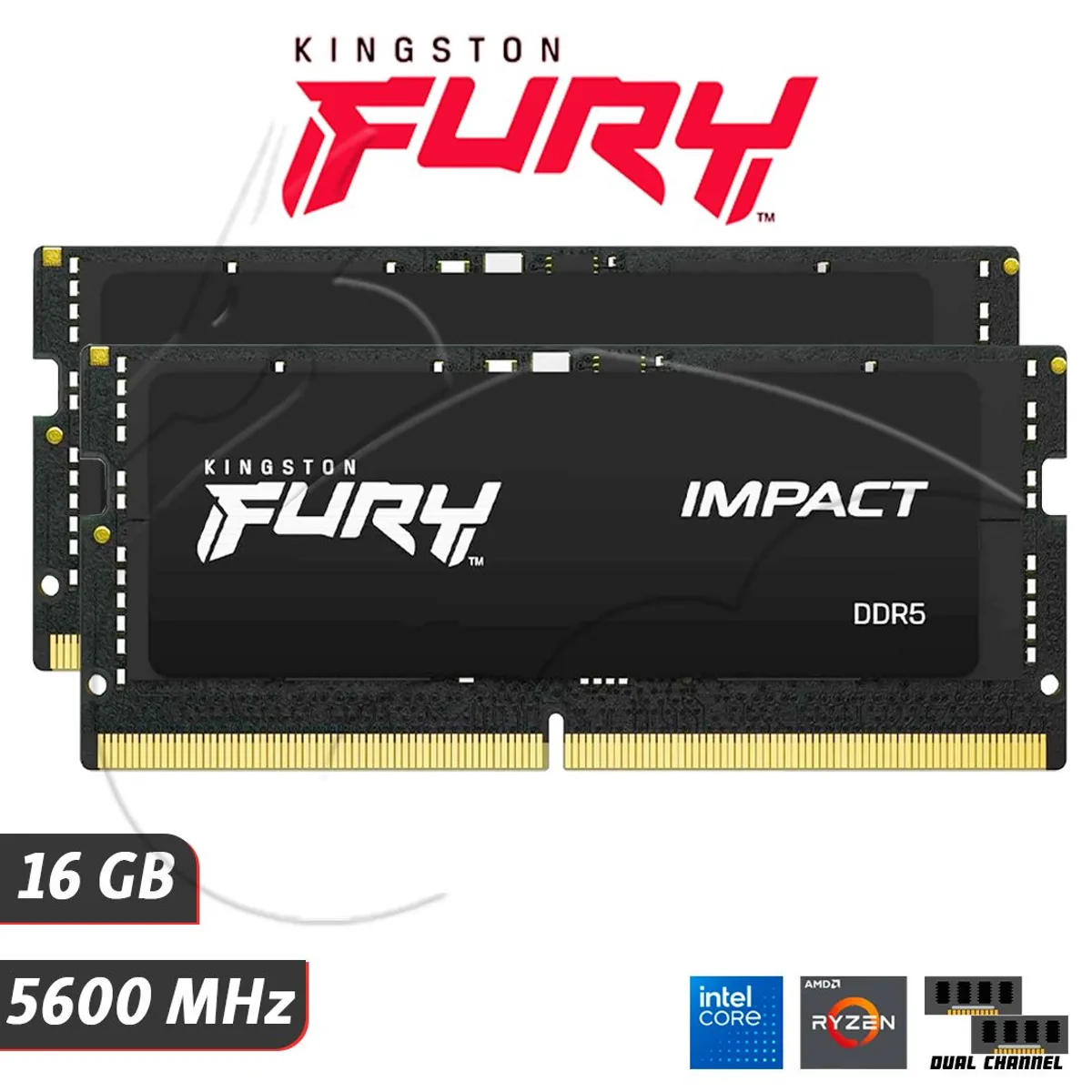 KINGSTON - Memoria Kingston Fury Impact DDR5 16 GB 5600 MHz Para Laptop