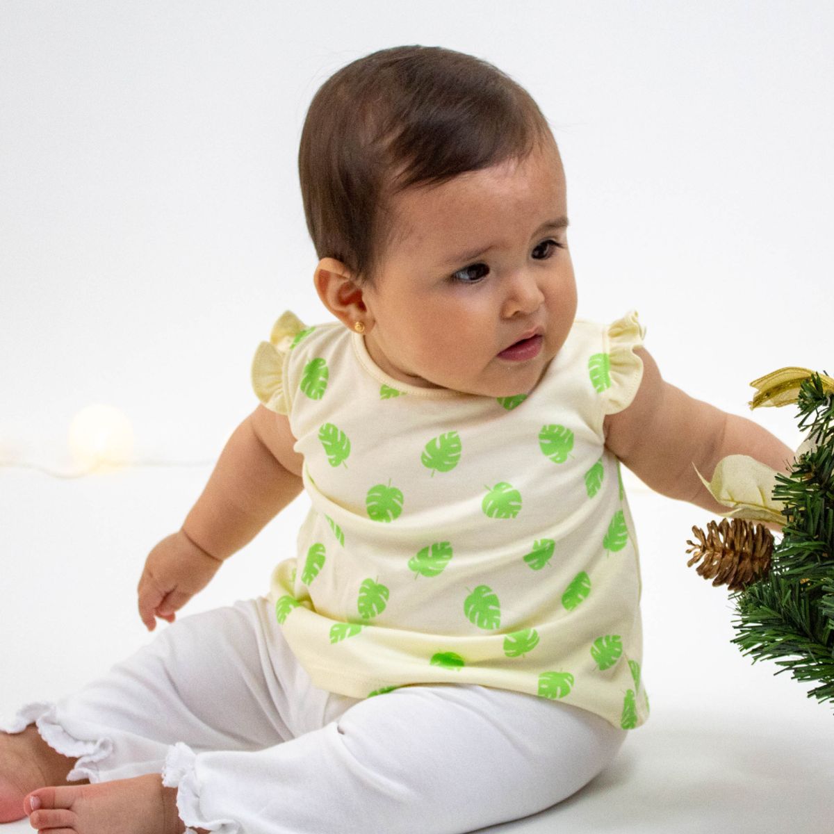 WAWA PIMA - CONJUNTO TROPICAL PARA BEBE NIÑA100%  ALGODÓN PIMA