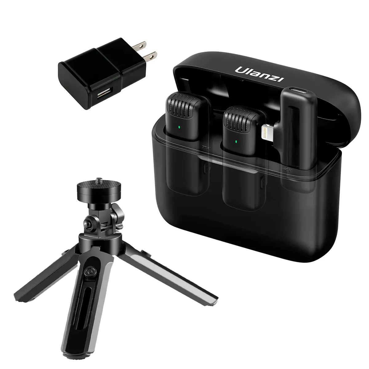 ULANZI - Microfono Inalámbrico Lightning ULANZI J12 Mas Tripode Y Cargador