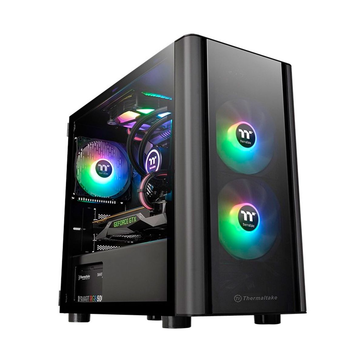 THERMALTAKE - CASE THERMALTAKE V150 TG S/FUENTE LED- RGB P/N: CA-1R1-00S1WN-00