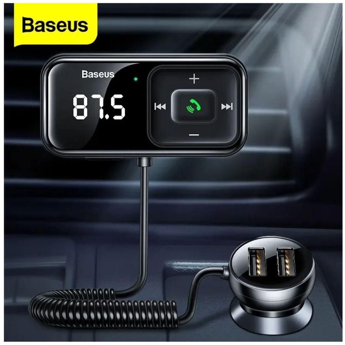 BASEUS - Baseus Sintonizador S16 FM Bluetooth Para Auto