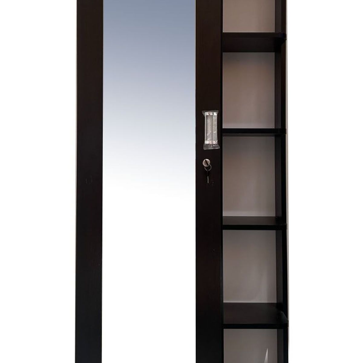 GENERICO - ZAPATERA CON ESPEJO Y ESTANTE COLOR WENGUE