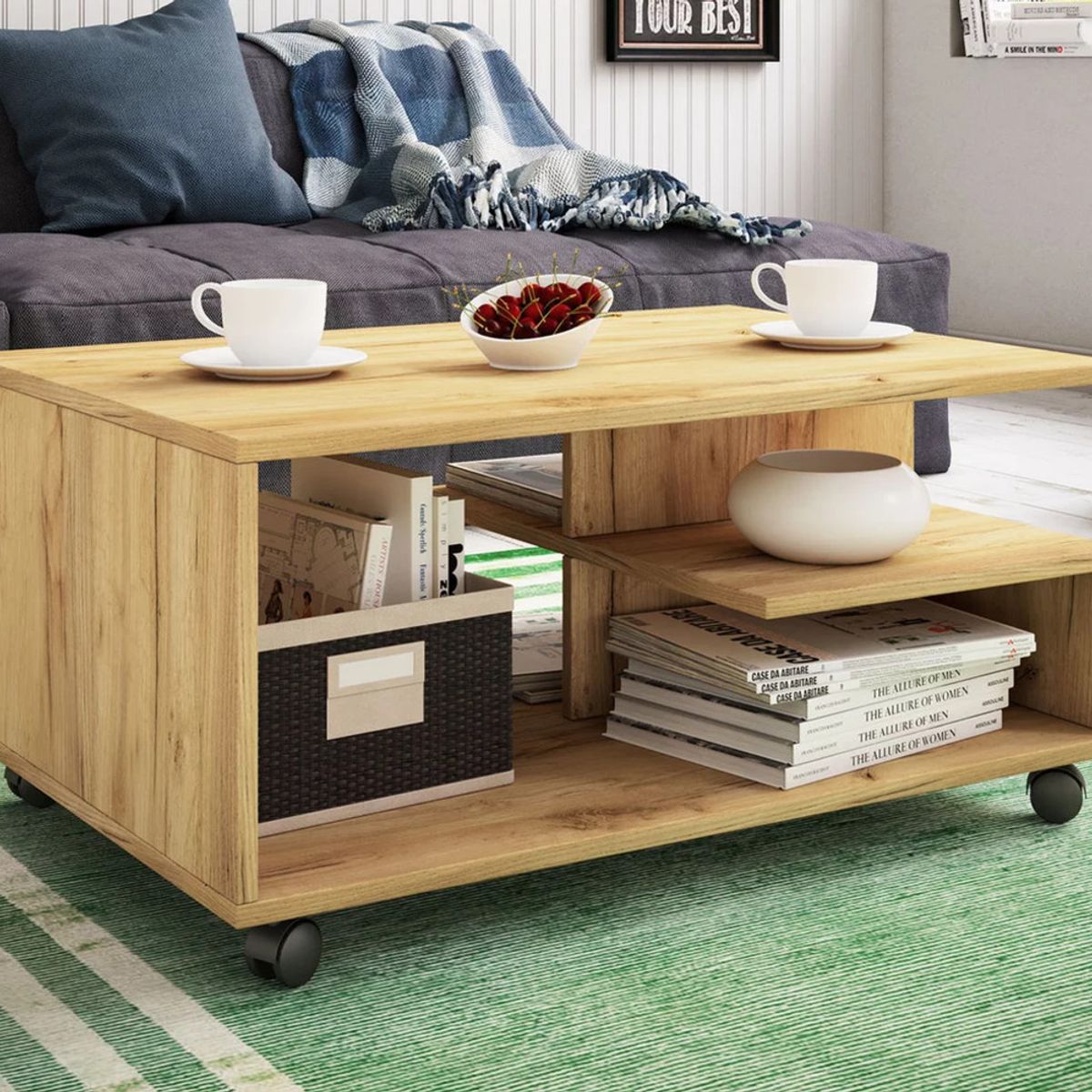 TU MESITA - Mesa de Centro con ruedas Eliza color Duna TU MESITA