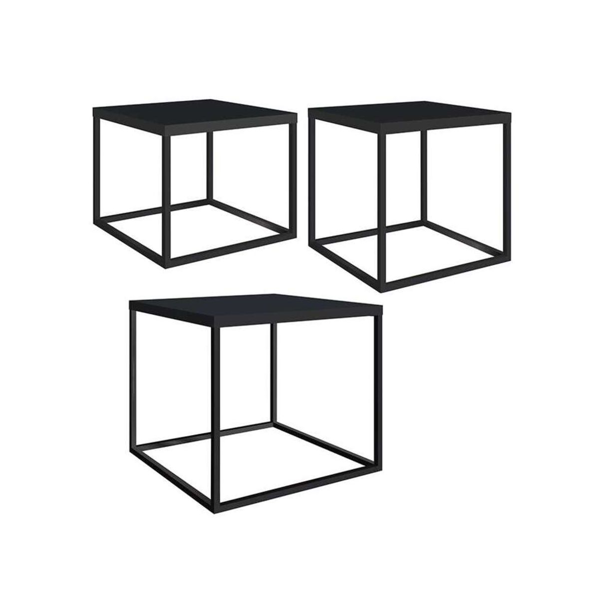 TU MESITA - Mesas de Centro set x3 Hanna color Negro TU MESITA