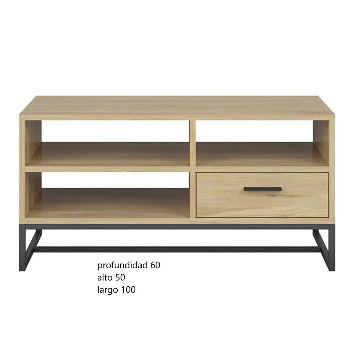 TU MESITA - Mesa de Centro 1 cajón mas repisas Boston color Duna TU MESITA