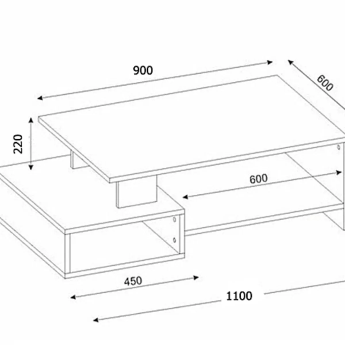 TU MESITA - Mesa de centro Moderna Alaiza color Blanco/Macadamia TU MESITA