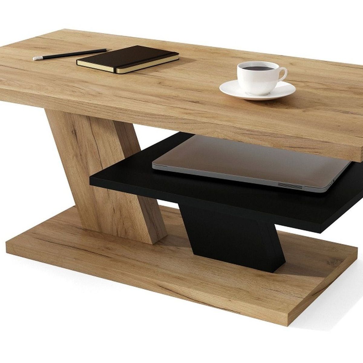 TU MESITA - Mesa de Centro Elegante Lola color Duna/Negro TU MESITA