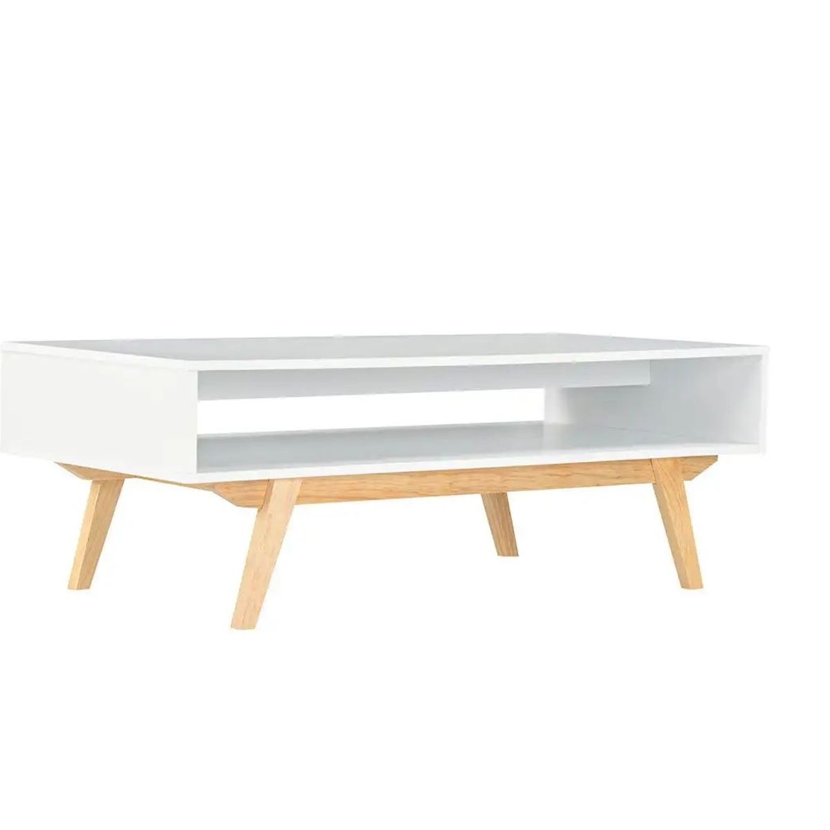 TU MESITA - Mesa de centro funcional Miley color Blanco/Haya TU MESITA