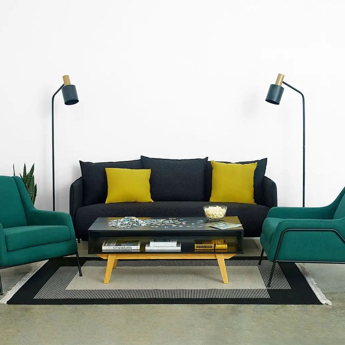 TU MESITA - Mesa de centro funcional Miley color Negro/Haya TU MESITA