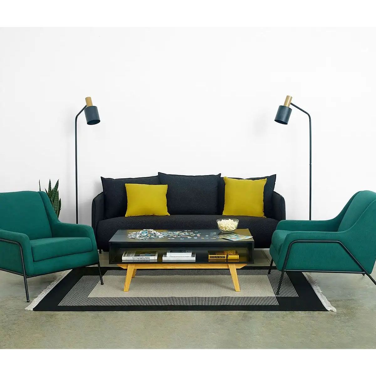 TU MESITA - Mesa de centro funcional Miley color Negro/Haya TU MESITA