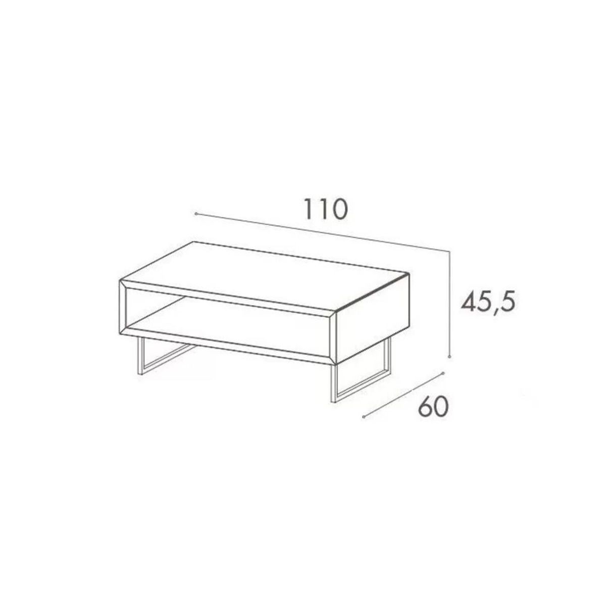 TU MESITA - Mesa de Centro con base metalica Bruno color Marrón TU MESITA