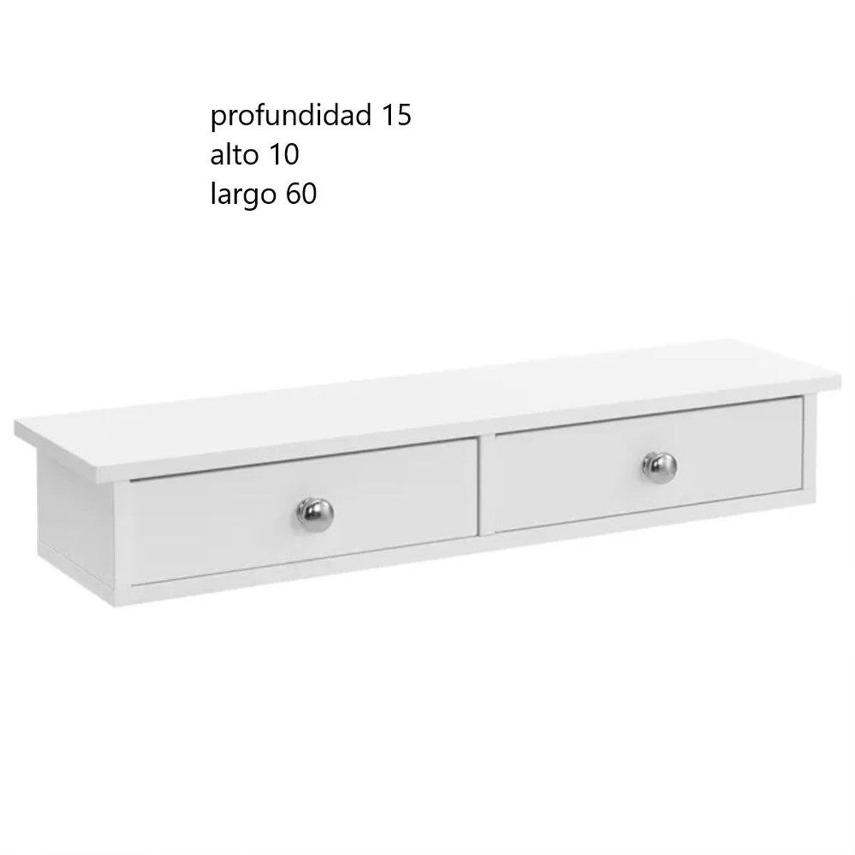 TU MESITA - Recibidor Flotante Clásico 2 cajones Pierina color Blanco TU MESITA