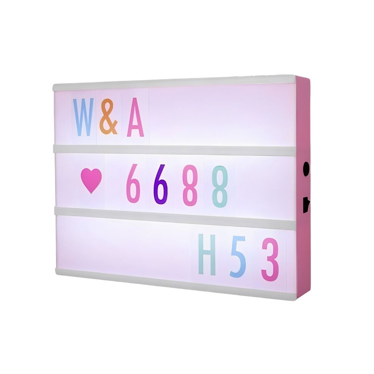 GENERICO - Pizarra Letrero LED Con Letras Intercambiables a Colores - Rosado