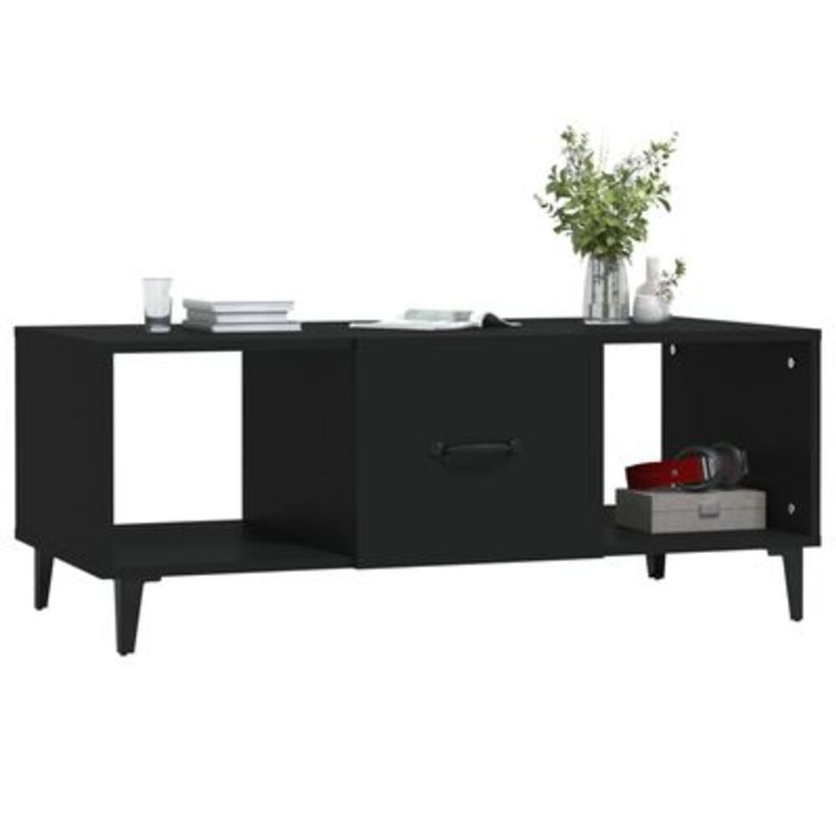 TU MESITA - Mesa de Centro 1 puerta Paraiso color Negro TU MESITA
