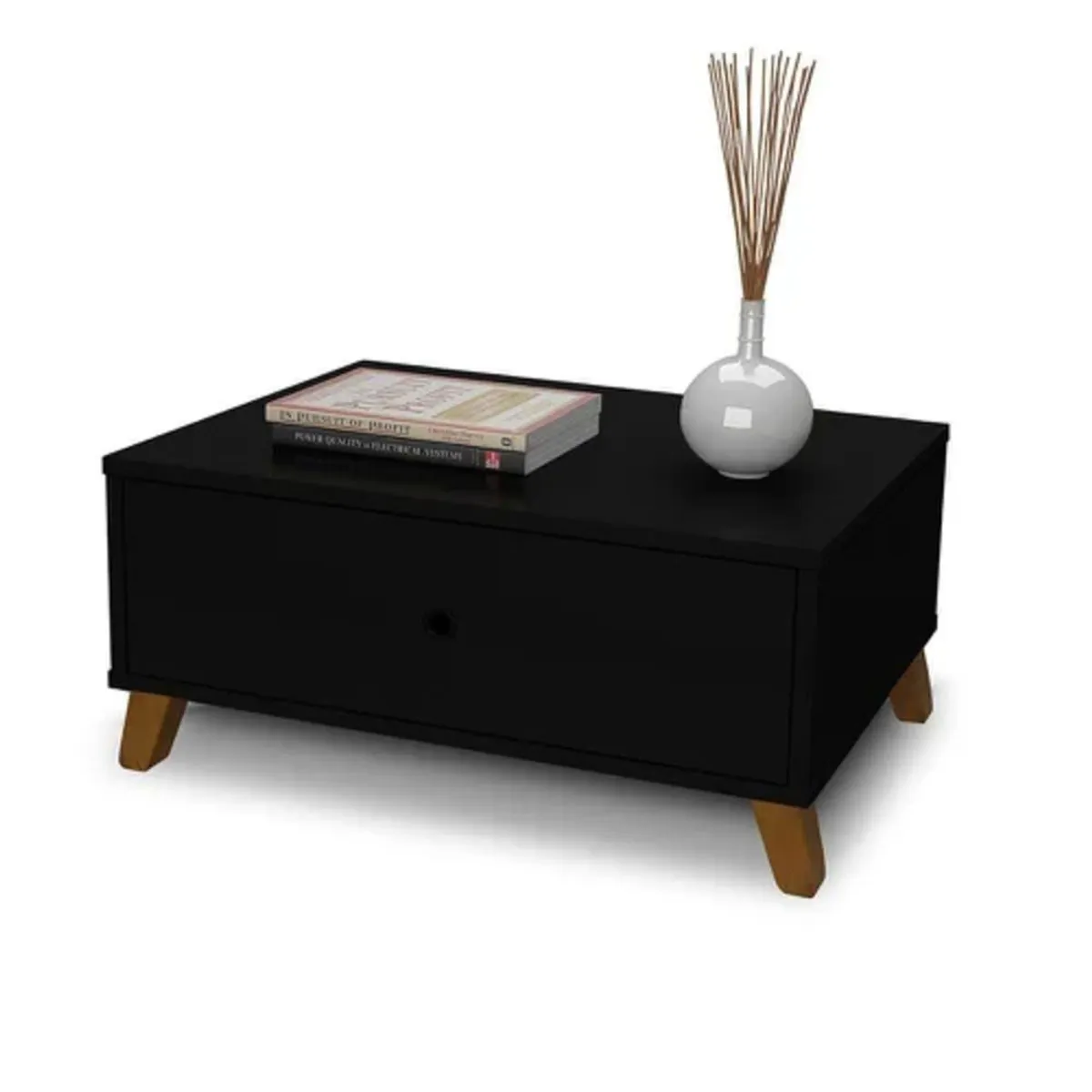 TU MESITA - Mesa de Centro Clásica multiusos 1 cajon Lucy color Negro TU MESITA